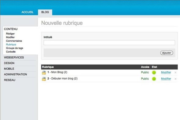 Organisez vos articles dans des rubriques !