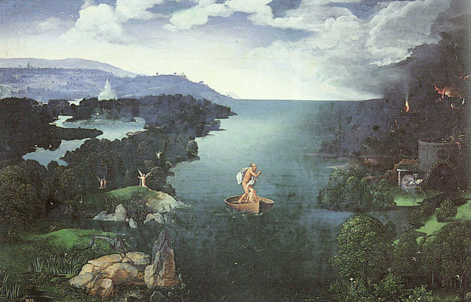 Charon on the Styx. Painting by Joachim Patenier Charon on the Styx. Painting by Joachim Patenier